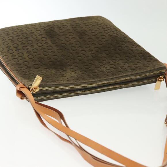 CELINE C Macadam Canvas Shoulder Bag Suede Brown Gold - Picture 6 of 13